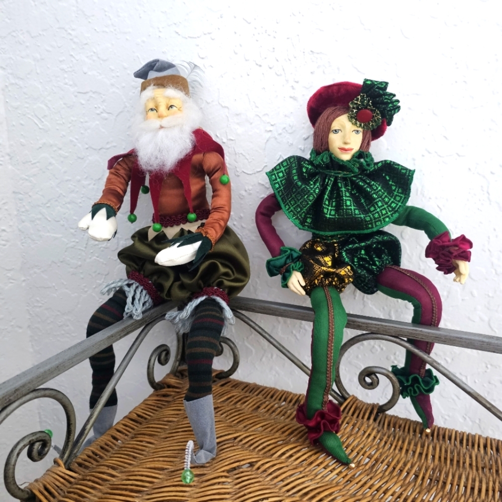 Jester, Santa Claus Elf, Scarecrow Vintage Christmas Mardi Gras Figurines - Picture 5 of 12